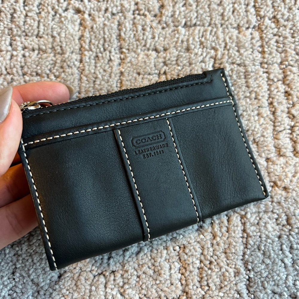 Coach Leather Zip Card Case with Key Ring - Picture 8 of 12